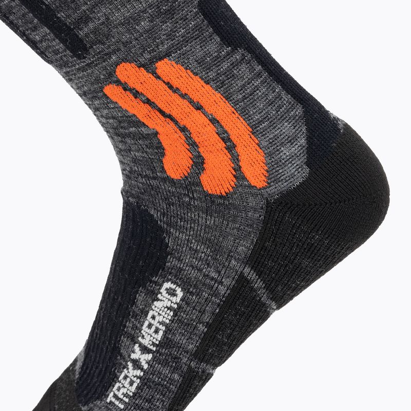 Șosete de trekking X-Socks Trek X Merino grey duo melange/x-orange/negru șosete de trekking 3