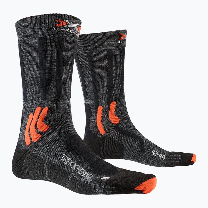 Șosete de trekking X-Socks Trek X Merino grey duo melange/x-orange/negru șosete de trekking 5