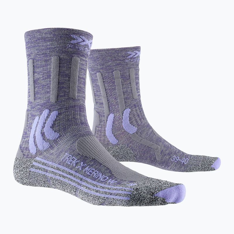 Șosete de trekking pentru femei Șosete X-Socks Trek X Merino gri violet melange/grișu melange 4