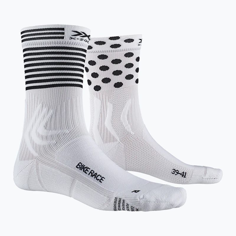 Șosete de ciclism X-Socks Bike Race 4.0 artcic white/dot/stripe