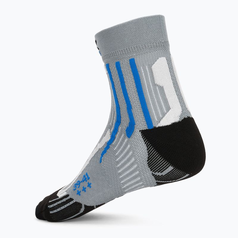 Șosete de alergare X-Socks Run Speed Two 4.0 pentru bărbați, gri perlat/albastru inventice 2