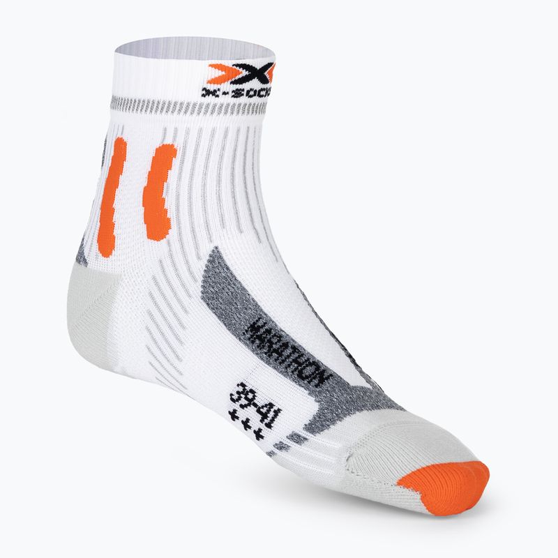 Șosete de alergare pentru bărbați X-Socks Marathon Energy 4.0 arctic white/trick orange