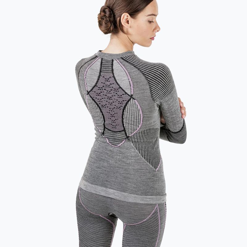 Bluză termică damă X-Bionic Merino black/grey/magnolia 5