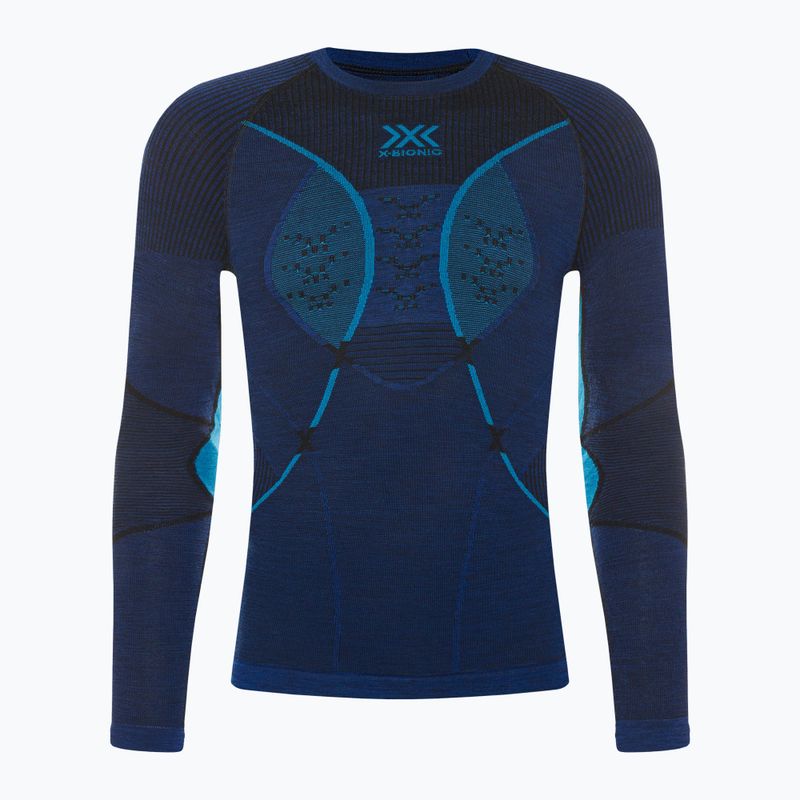 Bluză termică pentru bărbați X-Bionic Merino dark ocean/sky blue 2