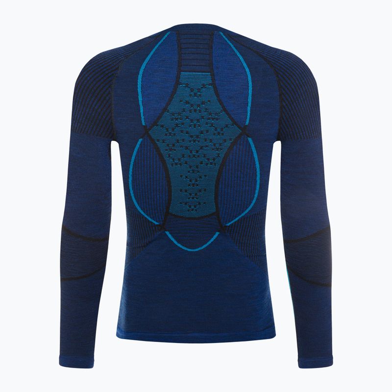 Bluză termică pentru bărbați X-Bionic Merino dark ocean/sky blue 3
