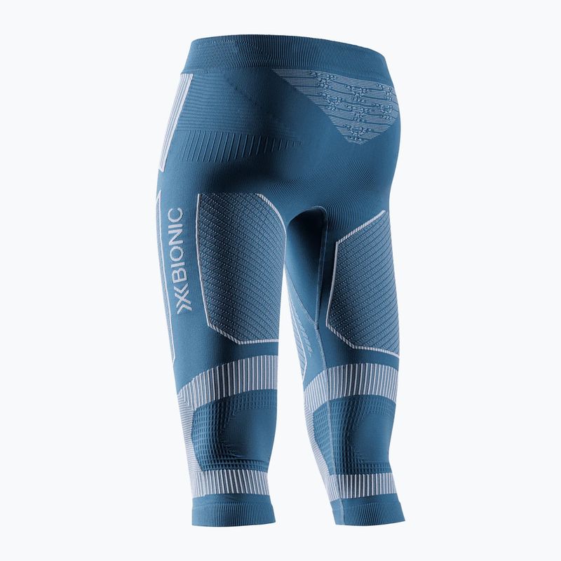Pantaloni termoactivi pentru femei X-Bionic Energy Accumulator Light Pants 3/4 mineral blue/arctic white 2