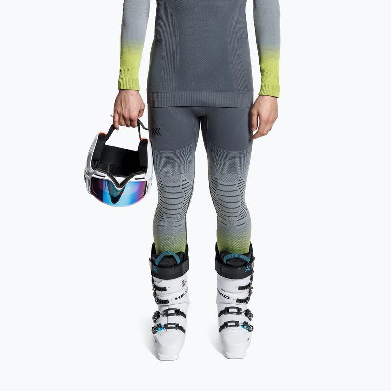 Pantaloni termici pentru bărbați X-Bionic Invent Fx rhino grey/light grey/canary 3