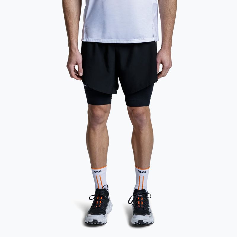 Pantaloni scurți de alergare pentru bărbați X-Bionic Efektor 2in1 x black/x black
