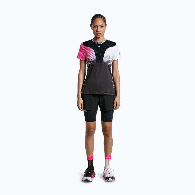 Tricou de alergare pentru femei X-Bionic Corefusion Run dot fade/neo pink/white 2