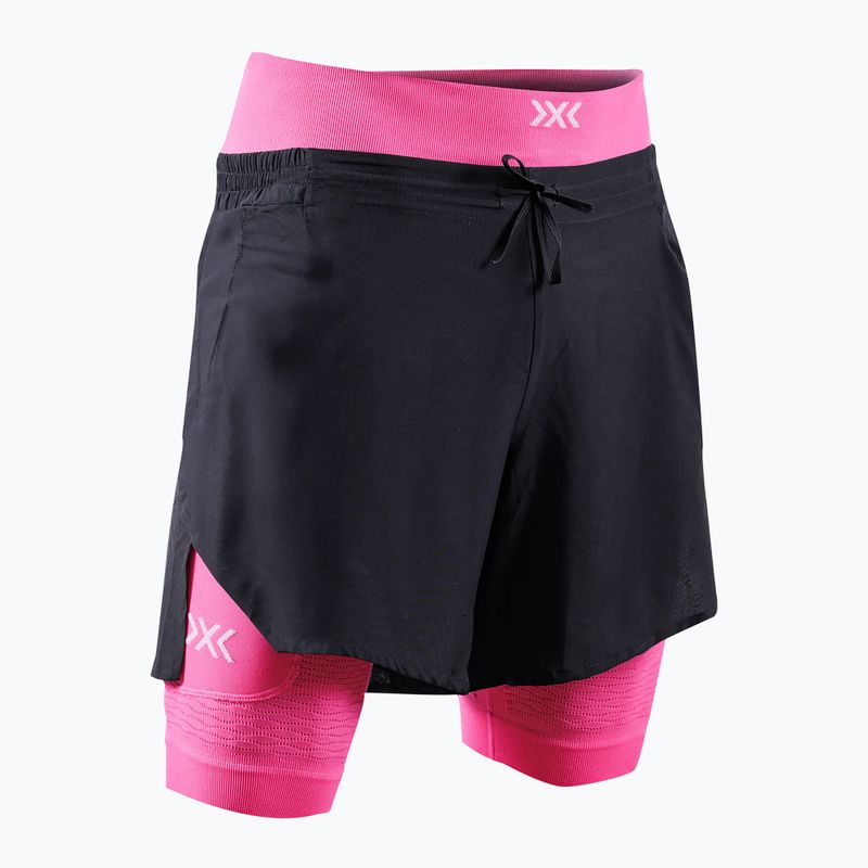 Pantaloni scurți de alergare pentru bărbați X-Bionic Efektor 2in1 x black/neo pink 4