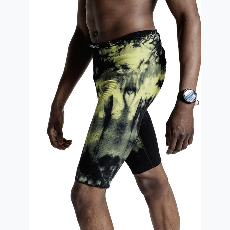 Pantaloni scurți de alergare pentru bărbați X-Bionic Efektor Tights tie dye electric energy 5