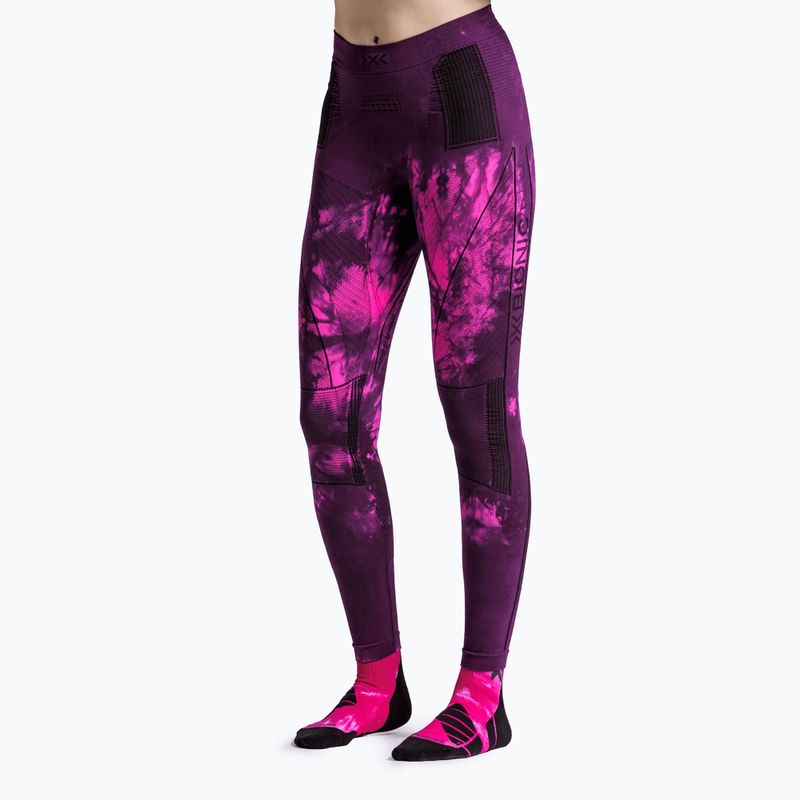 Pantaloni termoactivi X-Bionic Energy Accumulator Wild tiedye x black/fluo pink 2