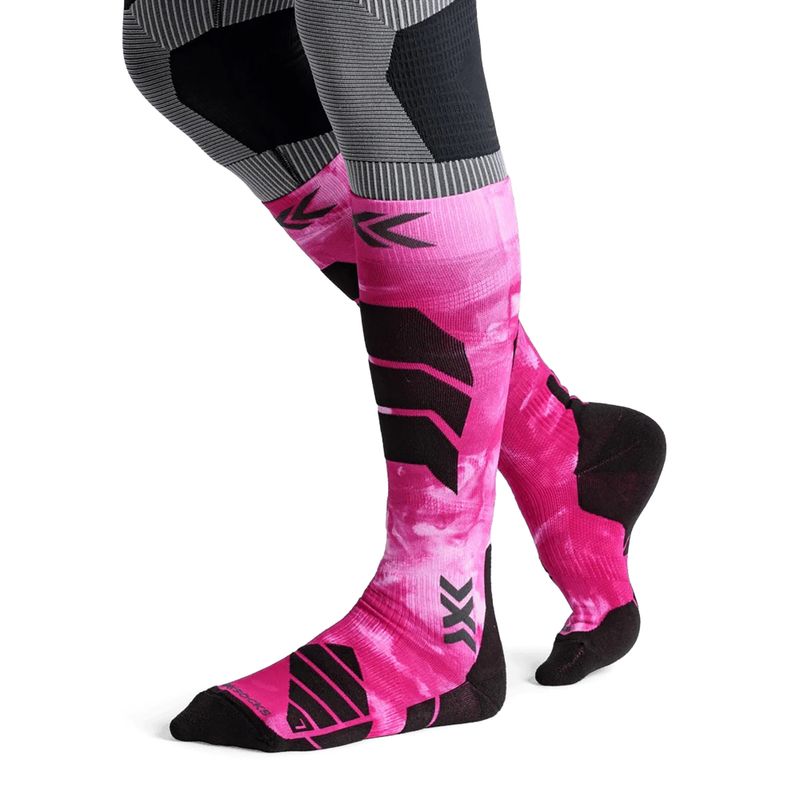 Șosete de schi X-Socks Ski Expert Wild Otc x black/fluo pink 4