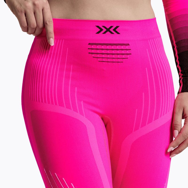 Pantaloni termoactivi pentru femei X-Bionic Invent Graphics fluo pink/x white 4