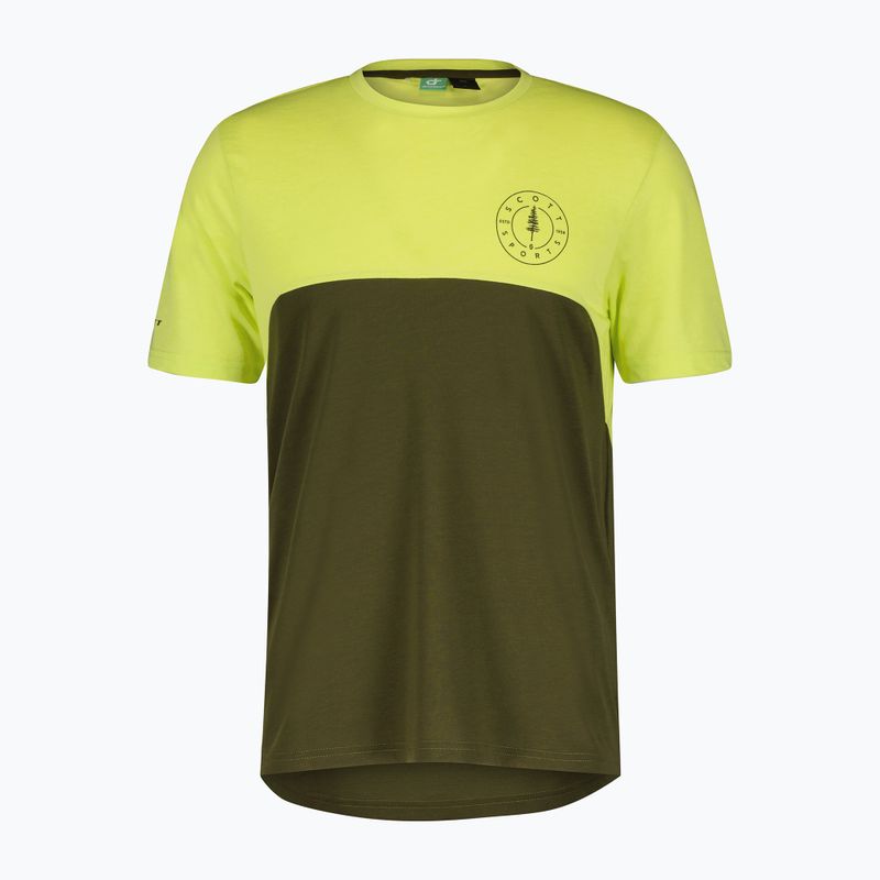 Tricou de ciclism pentru bărbați  SCOTT Trail Flow DRI btter yellow/fir green