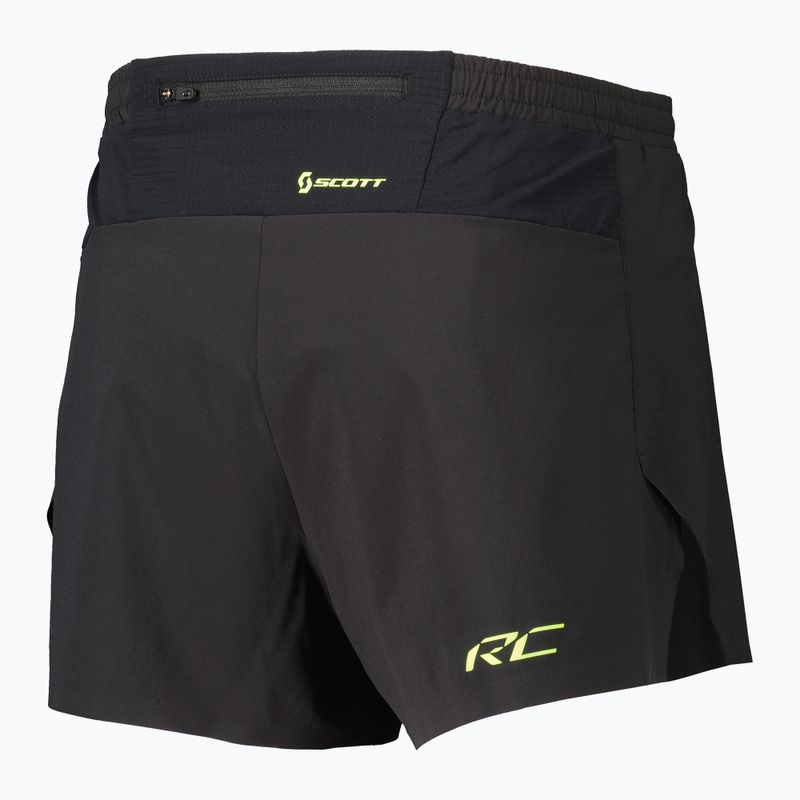 Pantaloni scurți de alergare pentru bărbați SCOTT RC Run Split black/yellow 2
