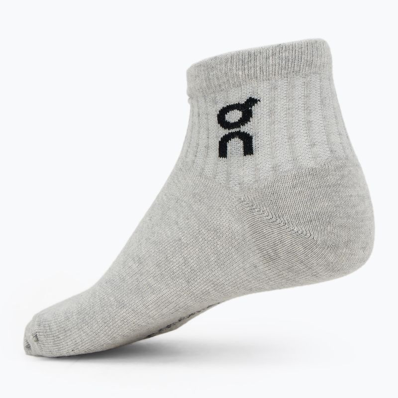 Șosete On Running Logo Sock Mid 3 pary heather gray 2