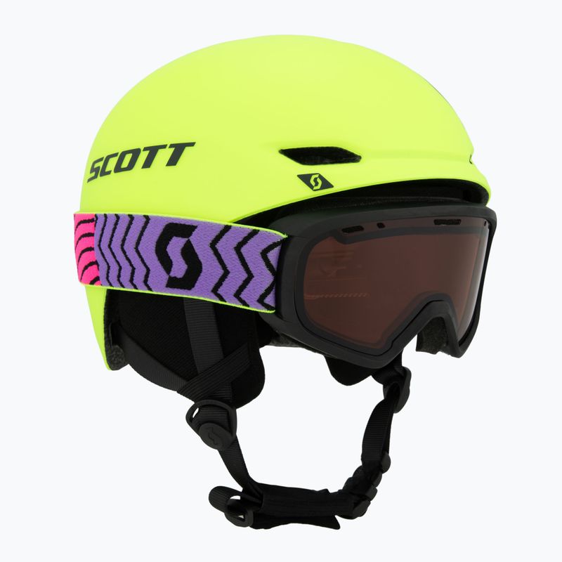 Cască de schi pentru copii SCOTT Keeper 2 + ochelari Witty neon yellow