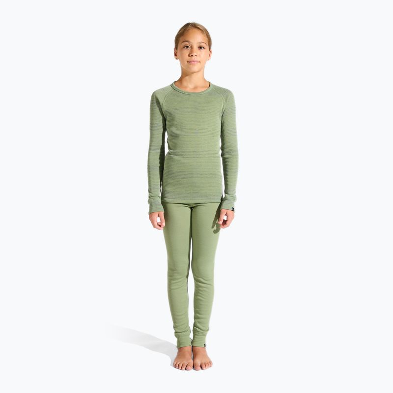 Lenjerie de corp termică pentru copii ODLO Active Warm Eco Long oțel gri melange/verde mat