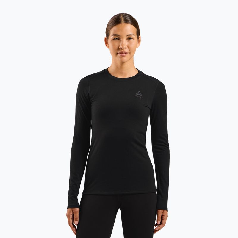 Bluză termică damă ODLO Merino 160 Bl Top Crew Neck black