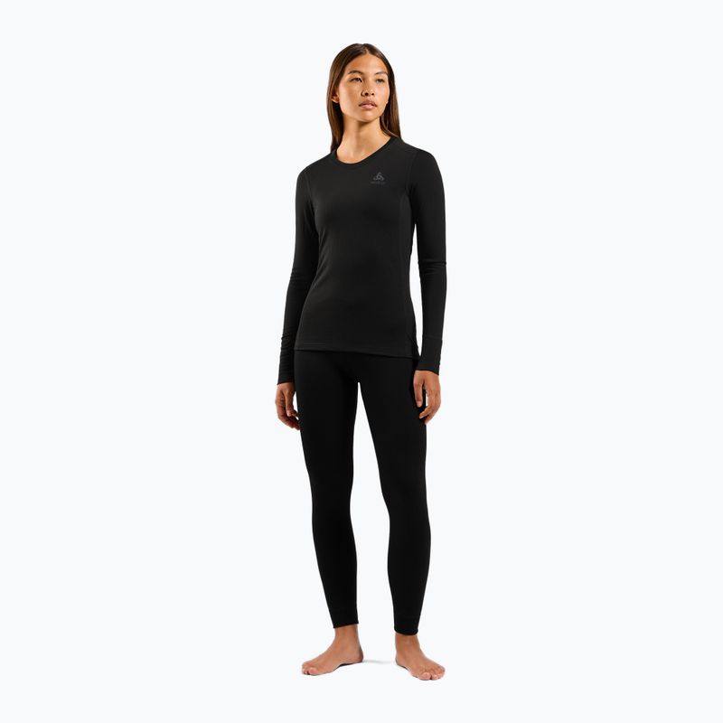 Pantaloni termoactivi pentru femei ODLO Merino 160 Bl Bottom Long black 2