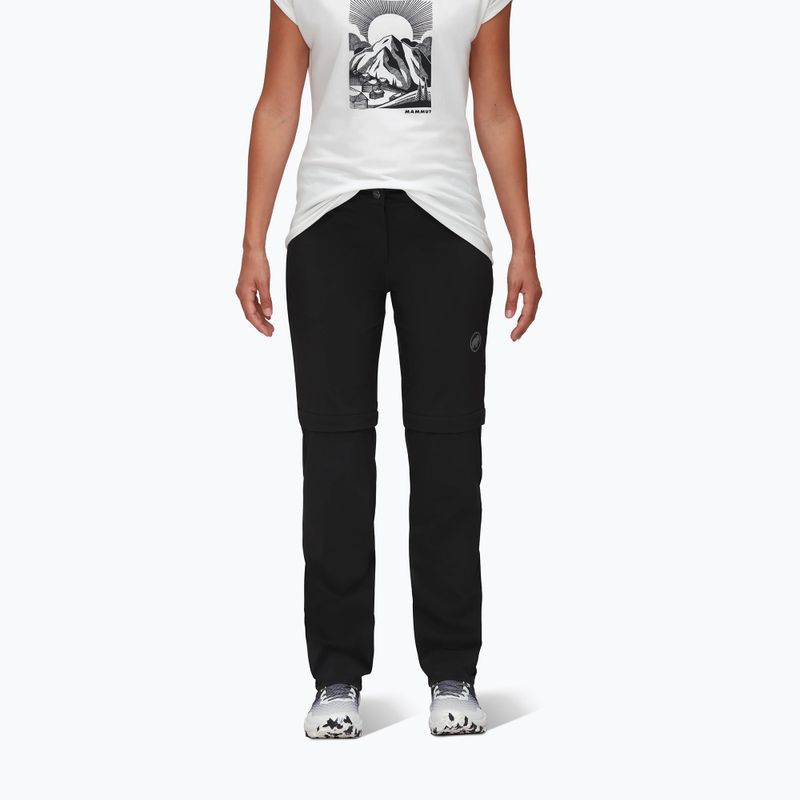 Pantaloni de trekking pentru femei MAMMUT Runbold Zip Off negru