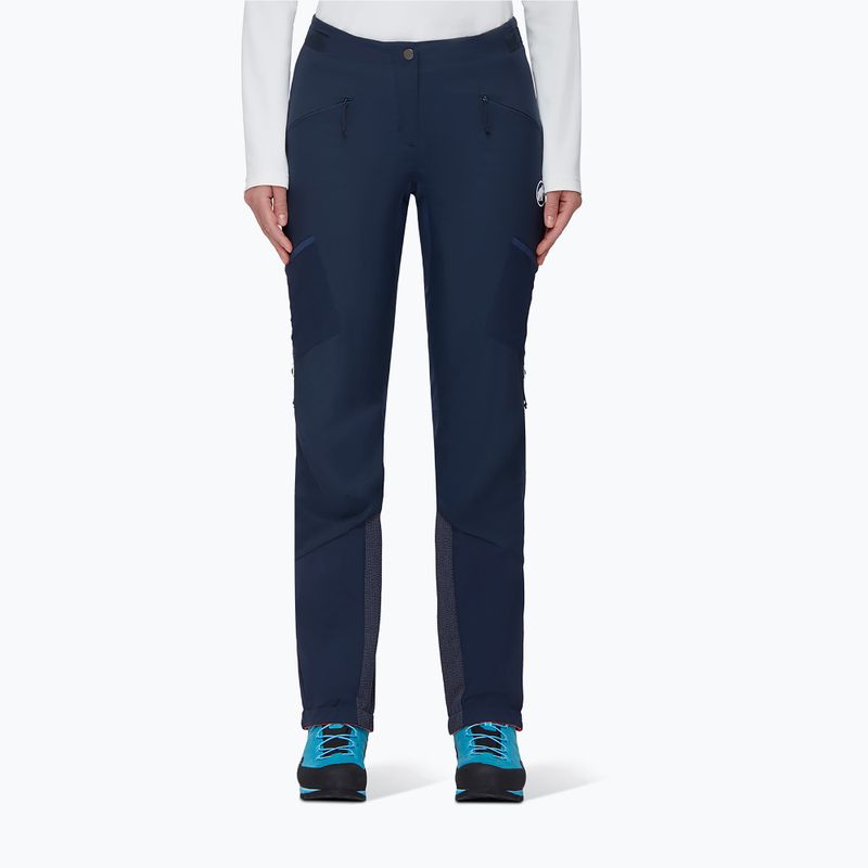 Pantaloni softshell pentru femei MAMMUT Aenergy IN Hybrid albastru marin