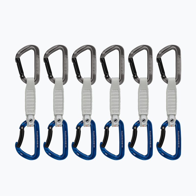 Carabiniere de cățărare Mammut Workhorse Keylock 12 cm Quickdraws 6 buc. grey/blue