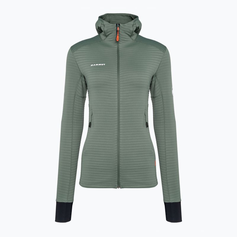 Mammut bluză de trening fleece pentru femei Taiss Light ML cu glugă jad întunecat/negru 5