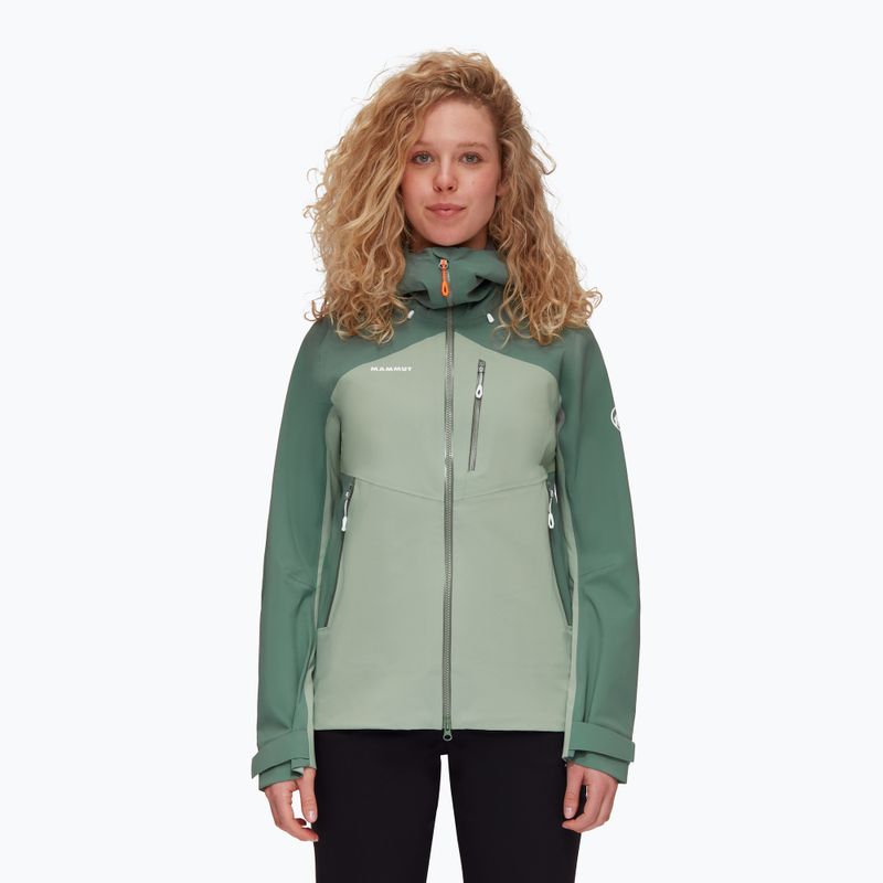 Mammut Alto Guide HS Geacă de ploaie cu glugă pentru femei, verde 1010-29570-40240-114