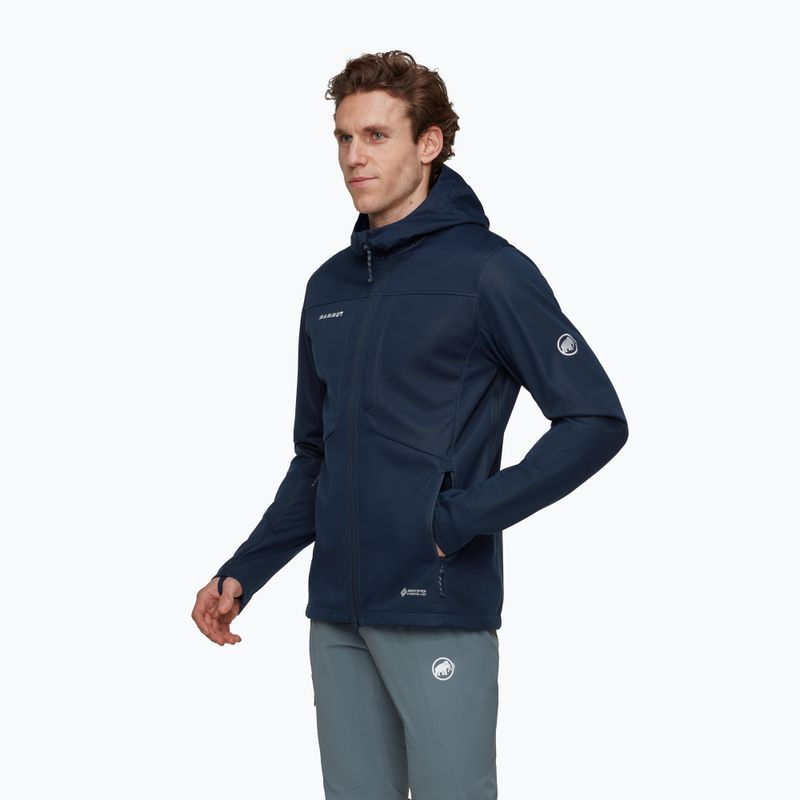 Geacă softshell pentru bărbați Mammut Ultimate VIII Softshell Hooded marine 3