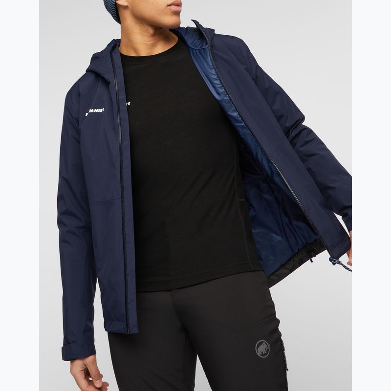 Geacă de ploaie pentru bărbați Mammut Linard HS Thermo Hooded Jacket Men marine 5