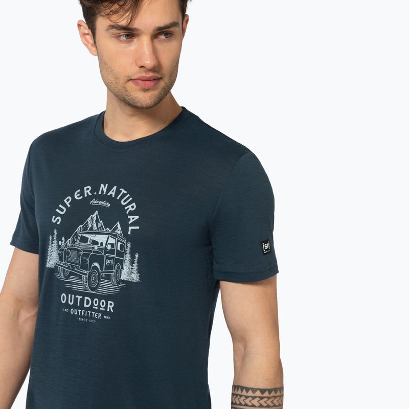 Tricou pentru bărbați super.natural Landi Tee blueberry/vapor grey 3