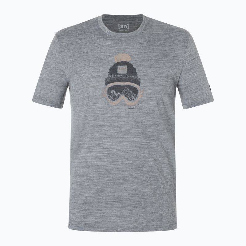 Tricou pentru bărbați super.natural Gogeanie Tee cashmere greymel/dark shadowmel/vintage khakimel 4