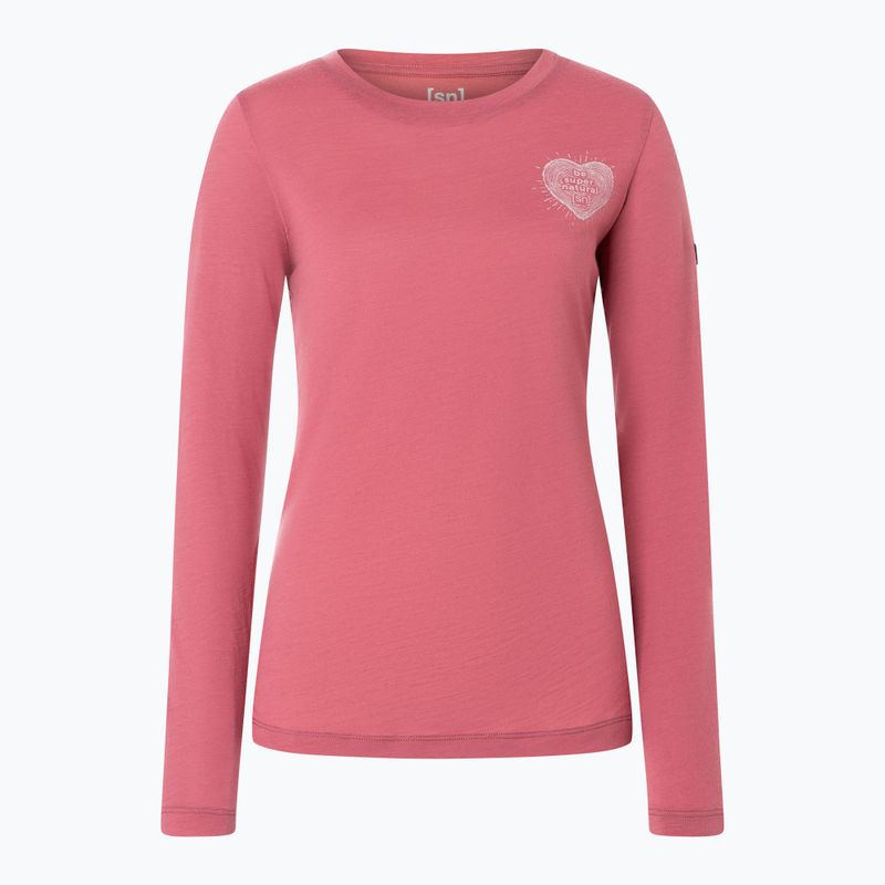 Longsleeve pentru femei super.natural Little Heartwood mauwewood/white stone 4