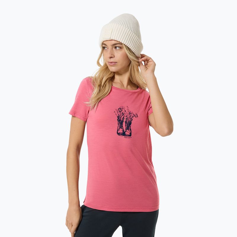 Tricou pentru femei super.natural Flower Boots Tee mauvewood/blueberry