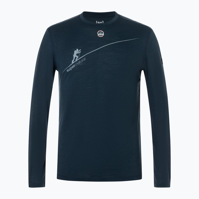 Longsleeve de alergare pentru bărbați super.natural HZSG Haute Route blueberry/various 5