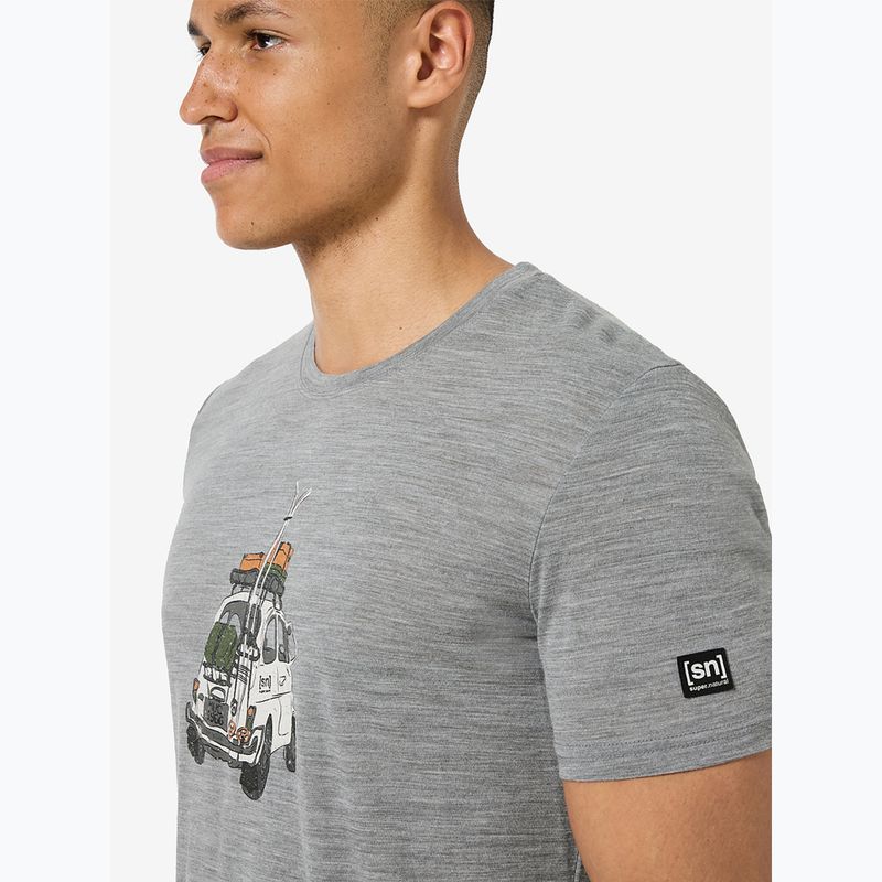 Tricou pentru bărbați super.natural Carski cashmere grey melange/various 4