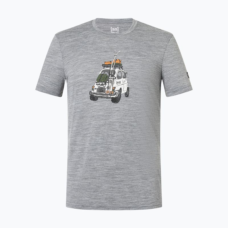 Tricou pentru bărbați super.natural Carski cashmere grey melange/various 5