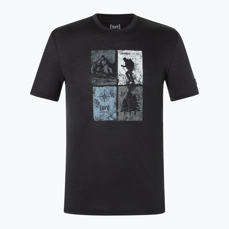 Tricou pentru bărbați super.natural Go Hiking Tee jet black/various 5