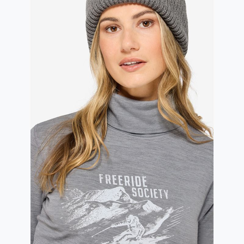 Pulover pentru femei Super.Natural Freeride Roll Neck cashmere grey melange / f. white / f. white 3