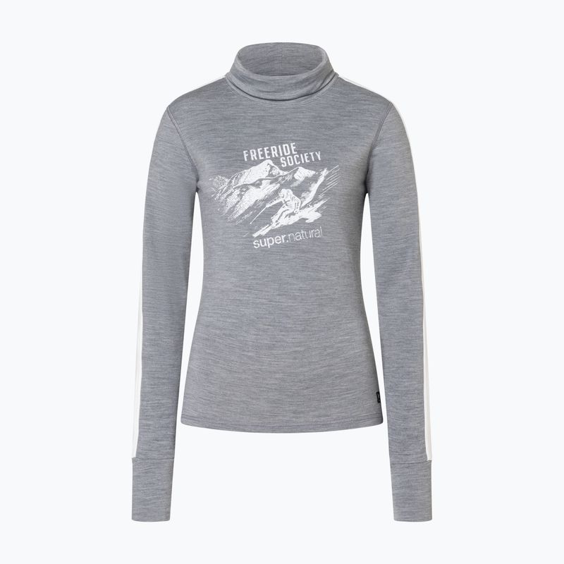 Pulover pentru femei Super.Natural Freeride Roll Neck cashmere grey melange / f. white / f. white 4