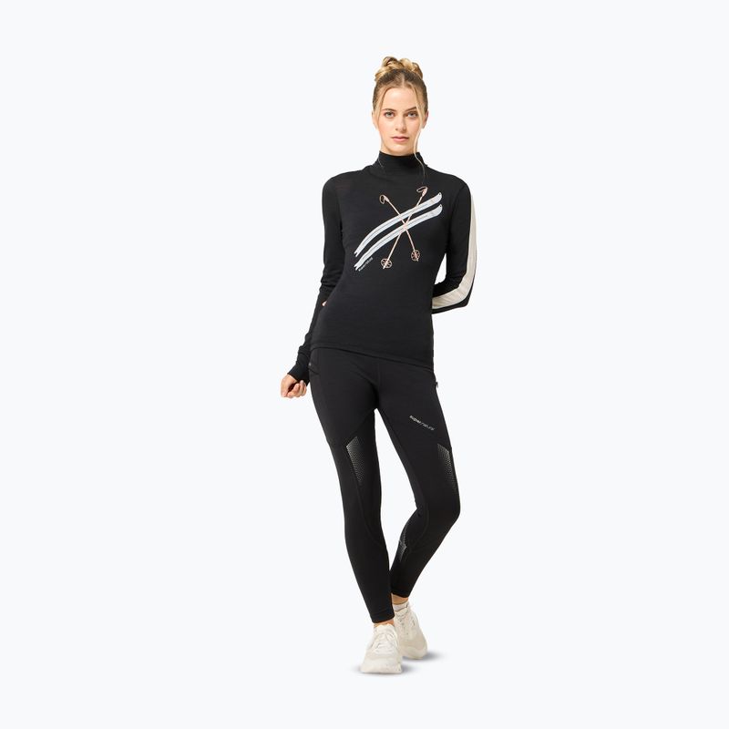 Longsleeve pentru femei super.natural KryTeeede Col T-Neck Light jet black/white/mountain trail gl/white 2