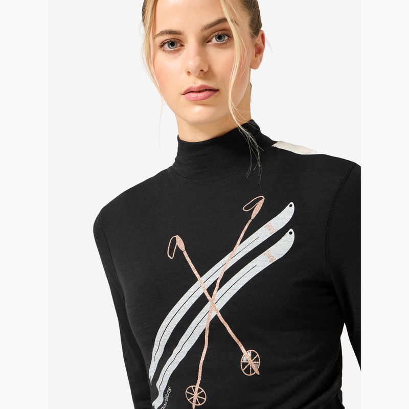 Longsleeve pentru femei super.natural KryTeeede Col T-Neck Light jet black/white/mountain trail gl/white 3