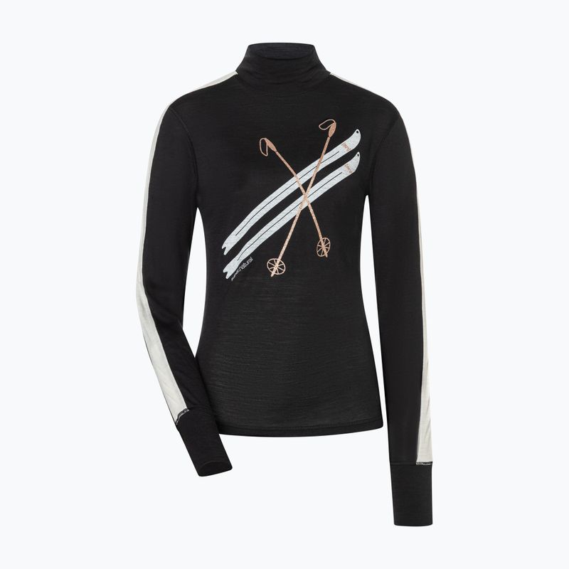 Longsleeve pentru femei super.natural KryTeeede Col T-Neck Light jet black/white/mountain trail gl/white 4