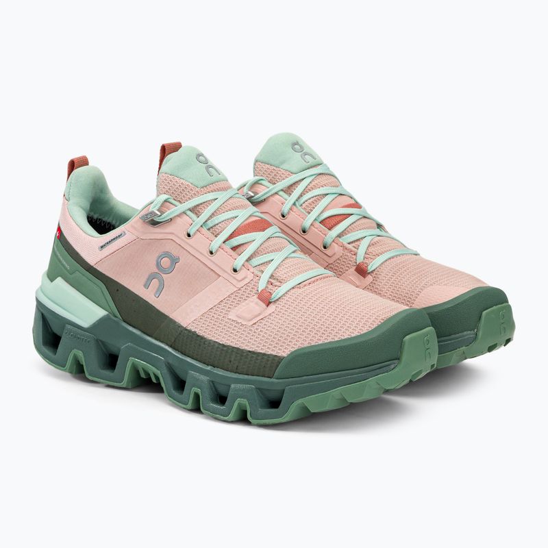 Cizme de trekking pentru femei On Cloudwander Waterproof roz-verde 7398278 4