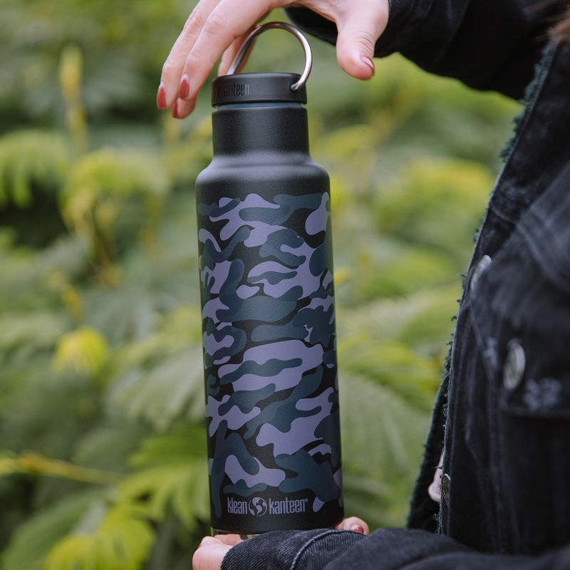 Sticlă de călătorie Klean Kanteen Classic VI negru camuflaj negru 3