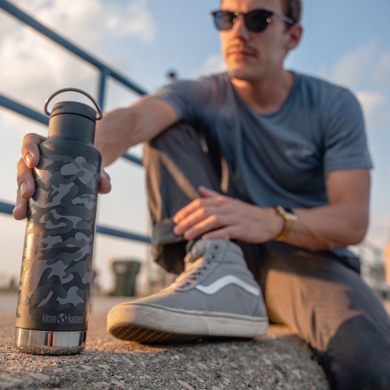 Sticlă de călătorie Klean Kanteen Classic VI negru camuflaj negru 10