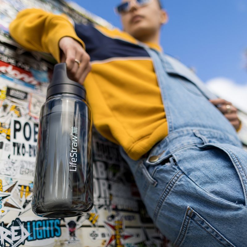 Sticlă de turism Lifestraw Go 2.0 z filtrem 1 l  black 4