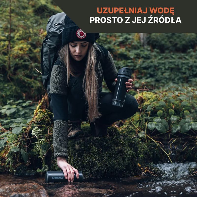 Sticlă turistică cu filtru Bachgold Selfpress Waterfilter 500 ml verde
